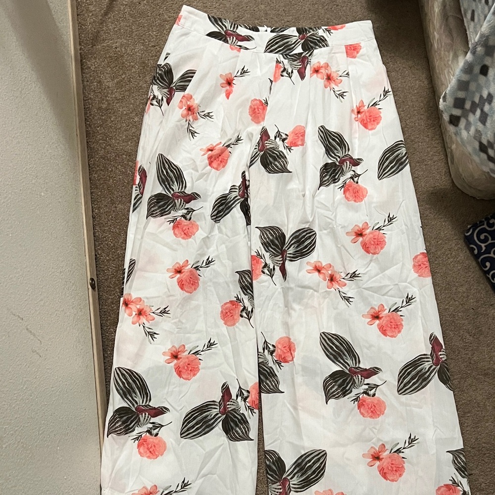 Floral Wide-Leg Pants